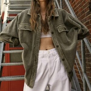 Free people ruby fleece shirt jacket